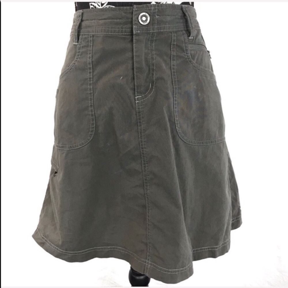 Kuhl Gray Green A-Line Utility Skirt